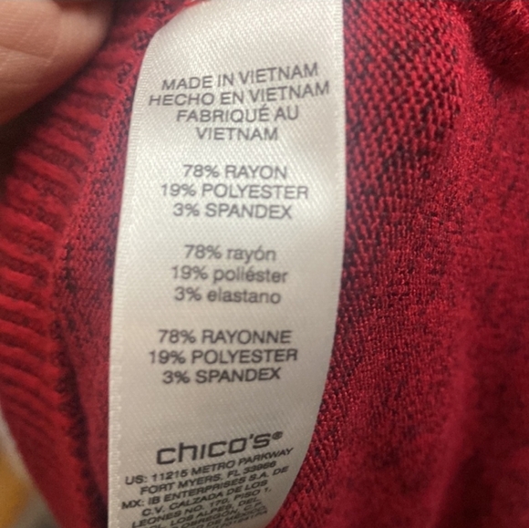 Chicos Red Leopard Print Sweater - Picture 5 of 5